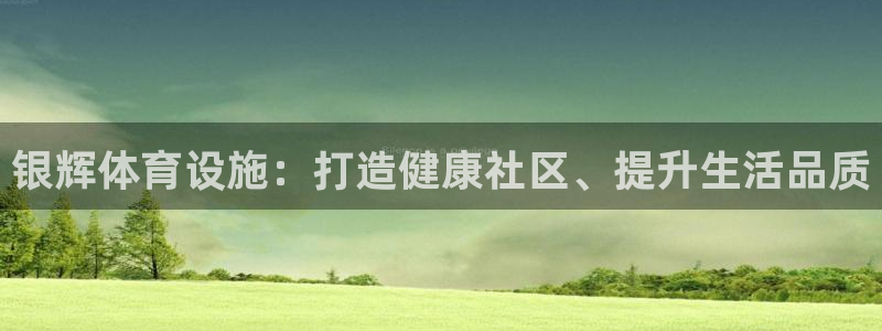 意昂3代理：银辉体育设施：打造健康社区、提升生活品质